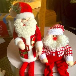Christmas Plush Toys Long Leg Sitting Santa Claus